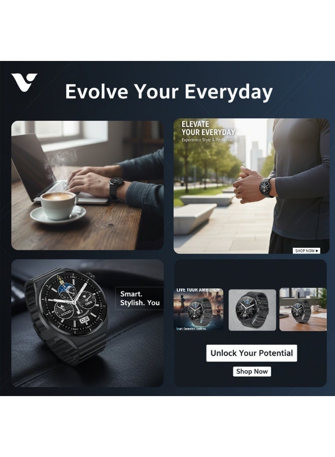 Levore Smart Watch, 1.5" Full Screen, Wireless call & Map Navigation, Blood Pressure & Heart Rate, Ringtones Personalize, IP68 Water Proof, Sports Data Recording | LWS 523 - Image 5